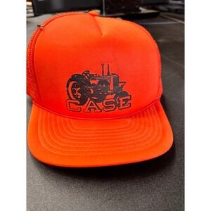 Vintage Case IH Tractor Trucker Hat Neon Orange‎ Mesh Snapback Cap